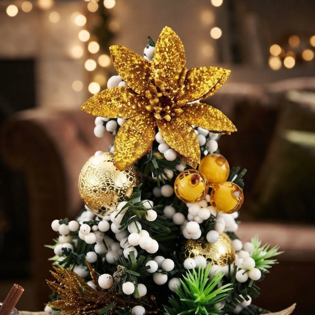 Decorated Mini Christmas Trees, Set of 3 – 30 cm