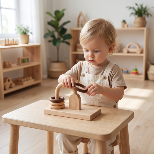 Wooden Rings Activity Toy for Object Permanence