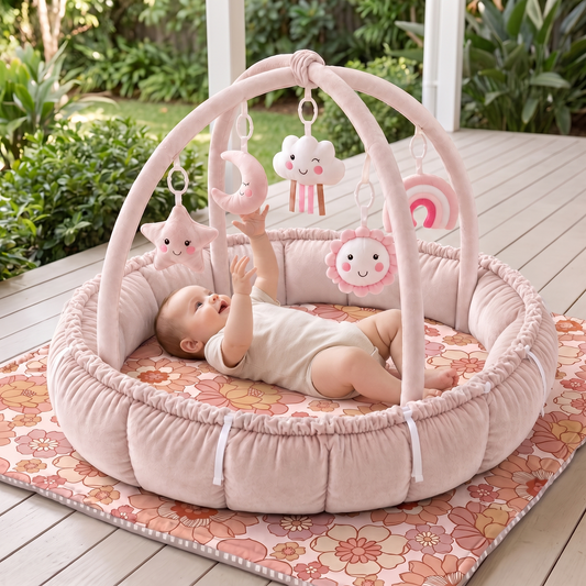 Plush Play Gym and Padded Cotton Play Mat Set – Blooms