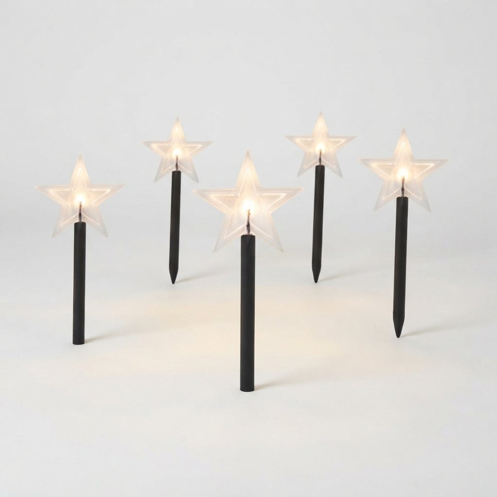 Outdoor LED Garden Stake Lights in Christmas Shapes, Set of 5