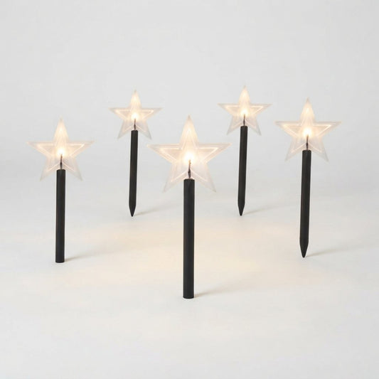 Outdoor LED Garden Stake Lights in Christmas Shapes, Set of 5