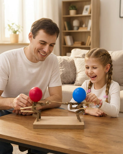 Wooden Balloon Fencing Game for Two Players