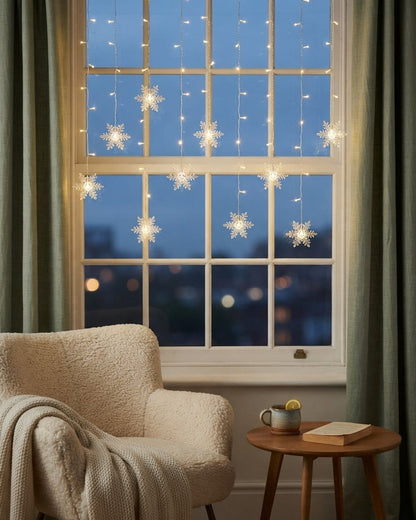 Snowflake LED Curtain Lights, 3.2 m