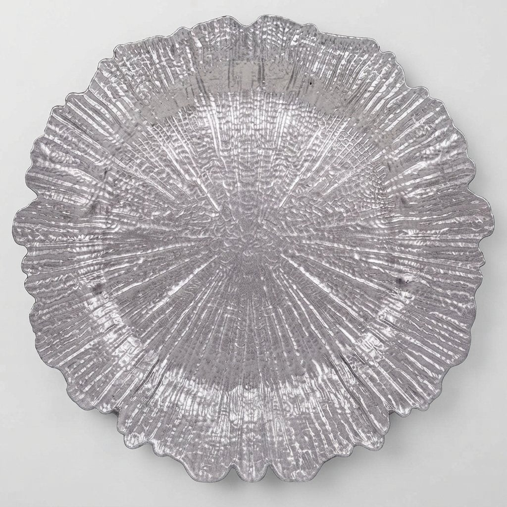 Reef Texture Charger Plates with Scalloped Edge, 13 in