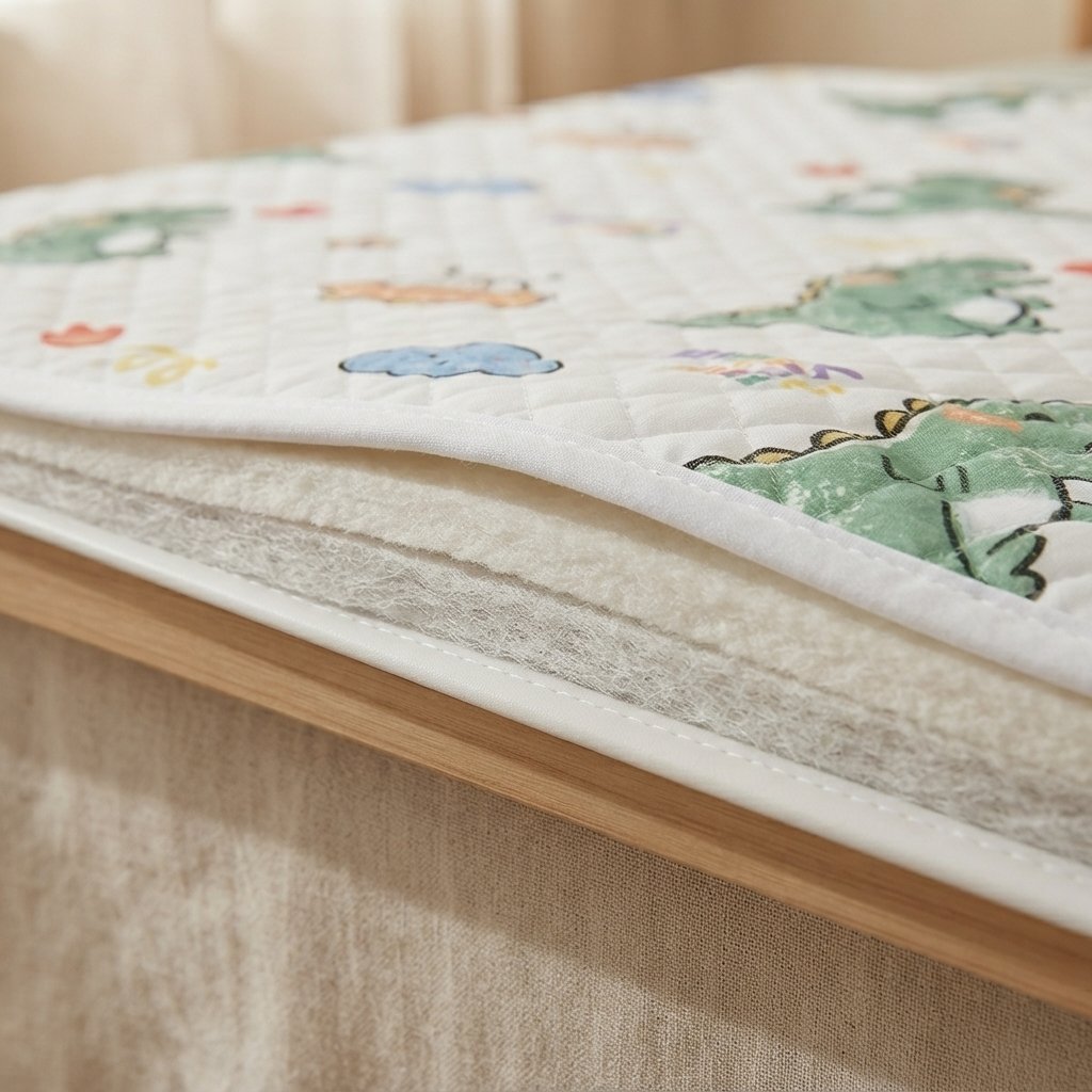Quilted Cotton Bed Protector Pad with Printed Designs