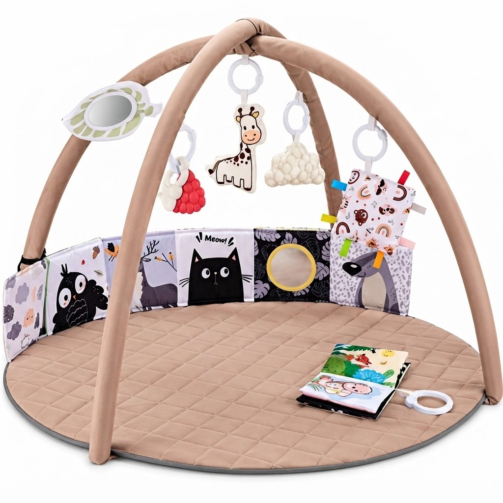 Baby Play Gym with Padded Arches and 6 Hanging Toys