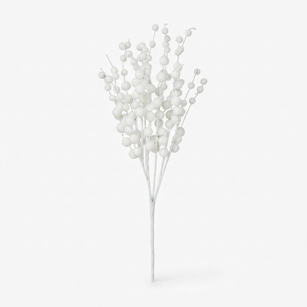Glitter Berry Stems for Christmas Trees, Pack of 10