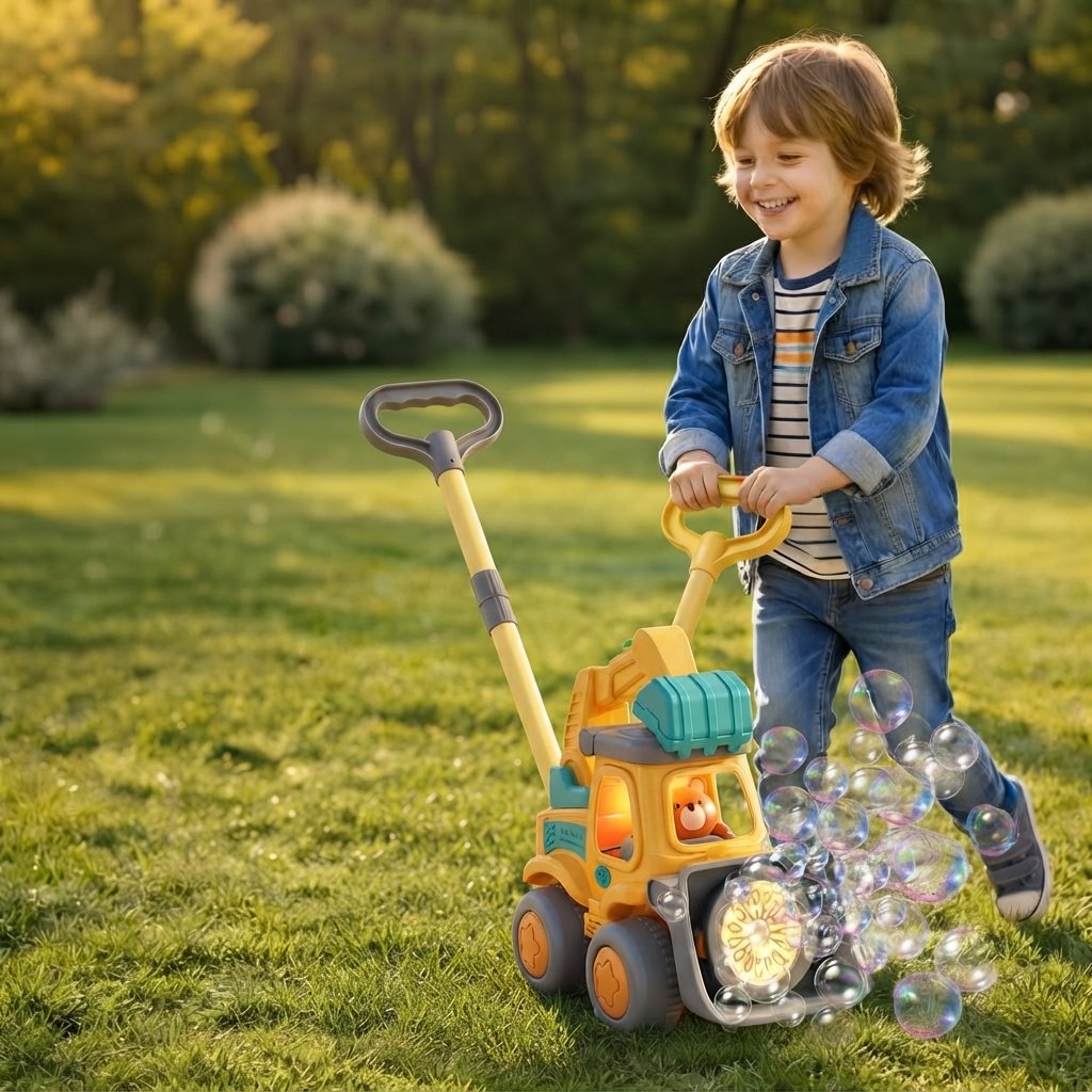 Kids Bubble Push Toy with LED Lights, USB Rechargeable