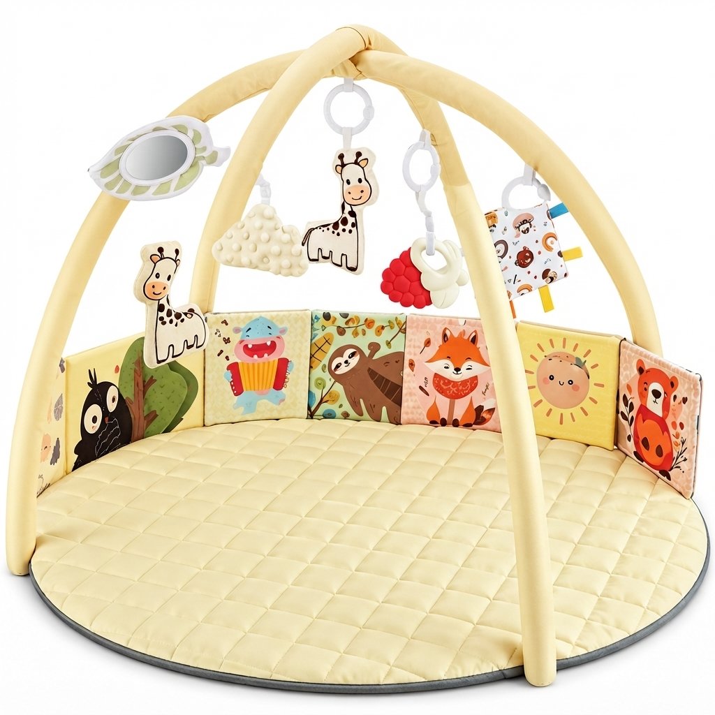 Baby Play Gym with Padded Arches and 6 Hanging Toys
