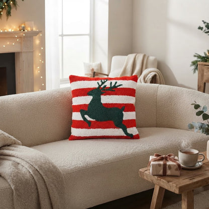 Tufted Christmas Cushion Cover, Cotton, 14 x 14 in