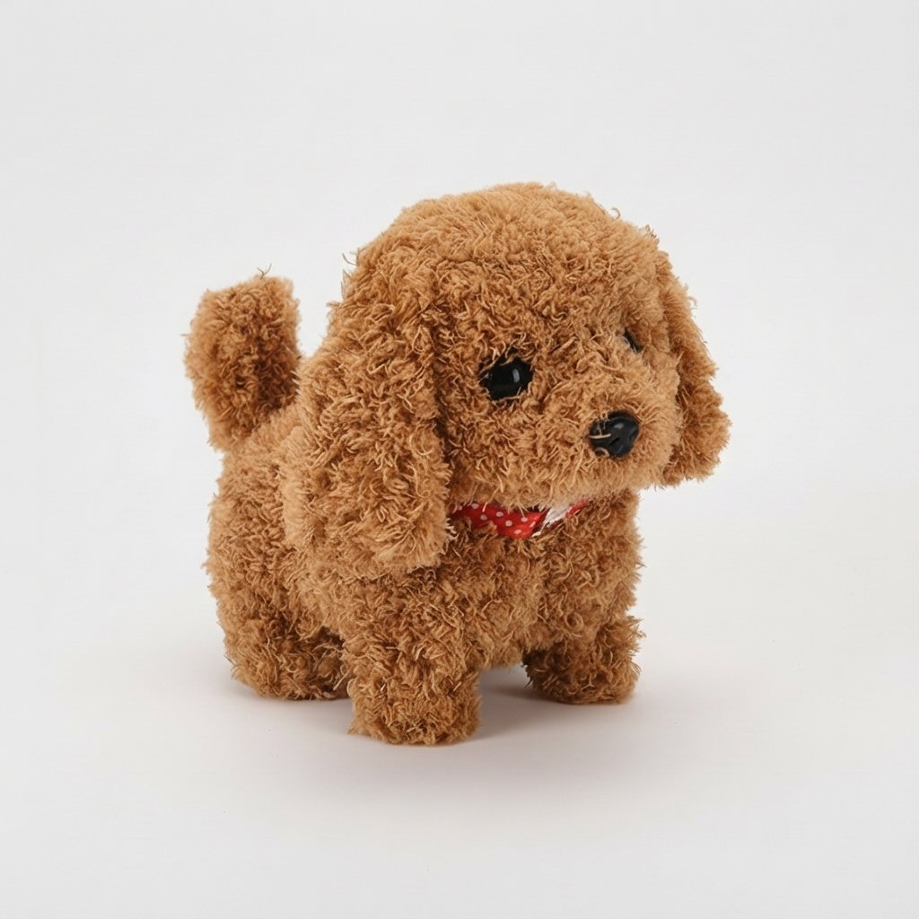 Interactive Robot Puppy with Plush Coat, Walking and Barking