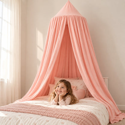 Kids Hanging Bed Canopy for Reading Dens, 270 cm – Peach