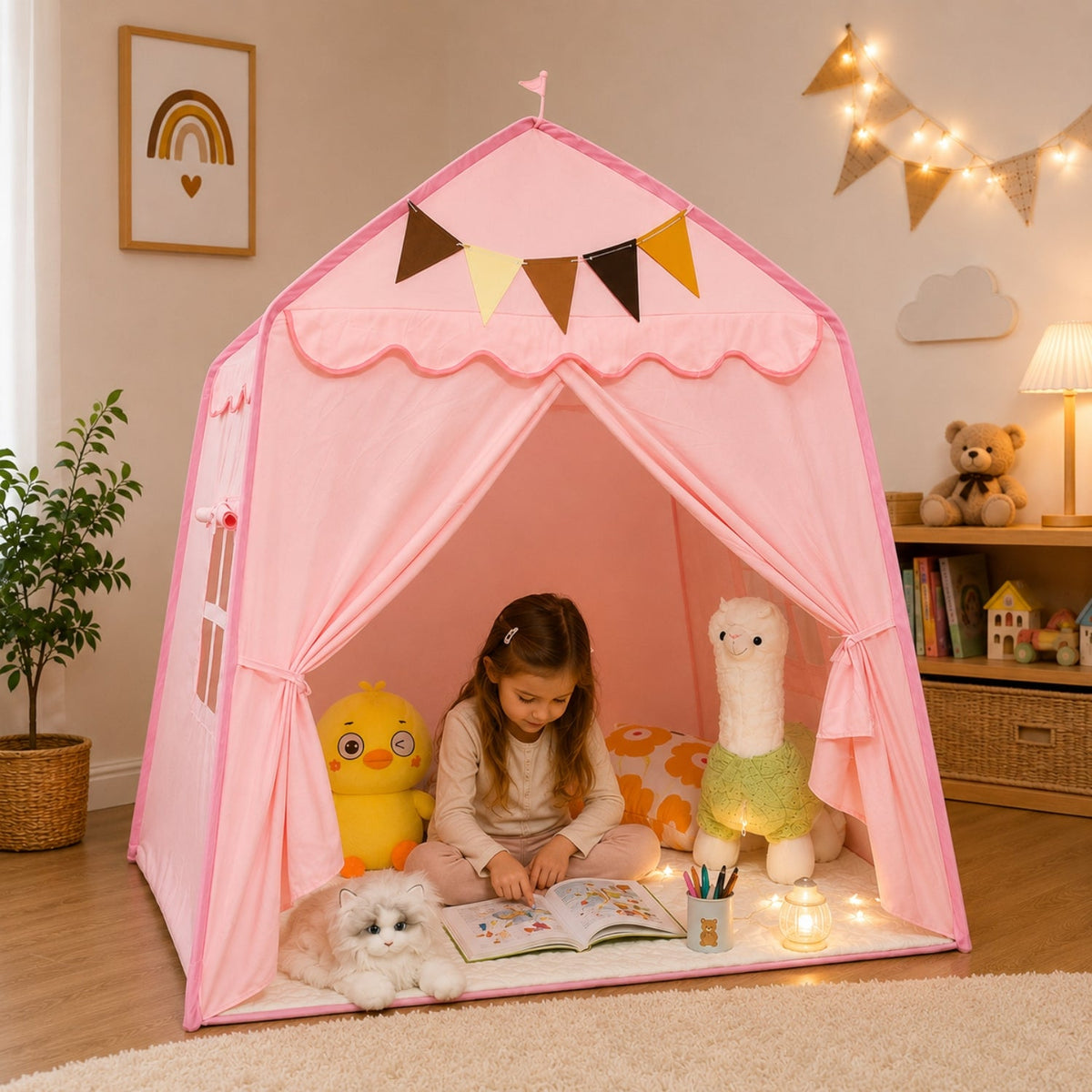 Kids Canopy Play Tent with Fibreglass Rods, Pink