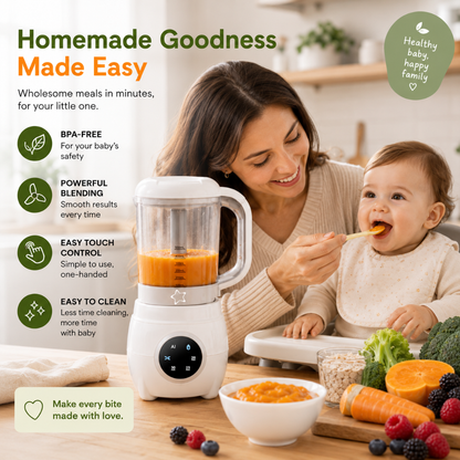 Baby Food Maker with Steam and Blend Functions, Gray