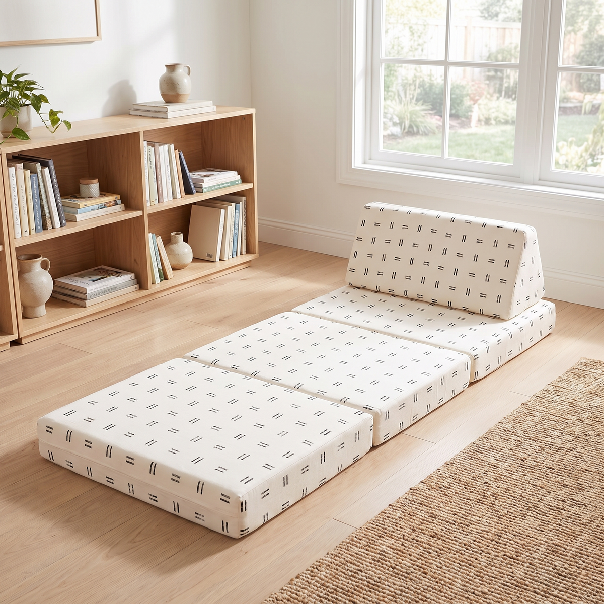 Kids Play Couch with Removable Cotton Cover, Mudcloth Print