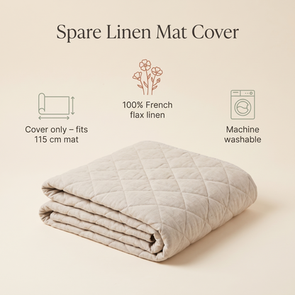Spare Linen Play Mat Cover for 115 cm Round Mat, Natural