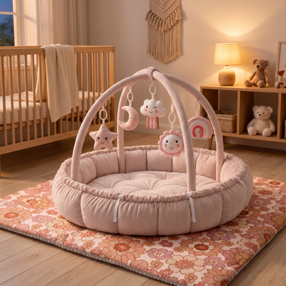 Plush Play Gym and Padded Cotton Play Mat Set – Blooms