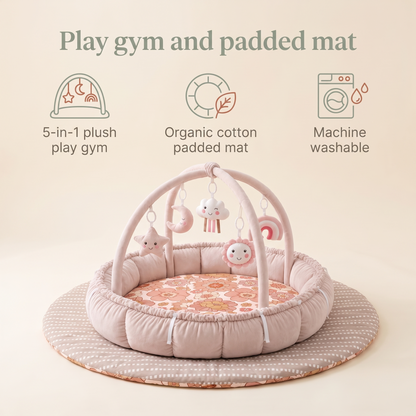 Plush Play Gym and Padded Cotton Play Mat Set – Blooms