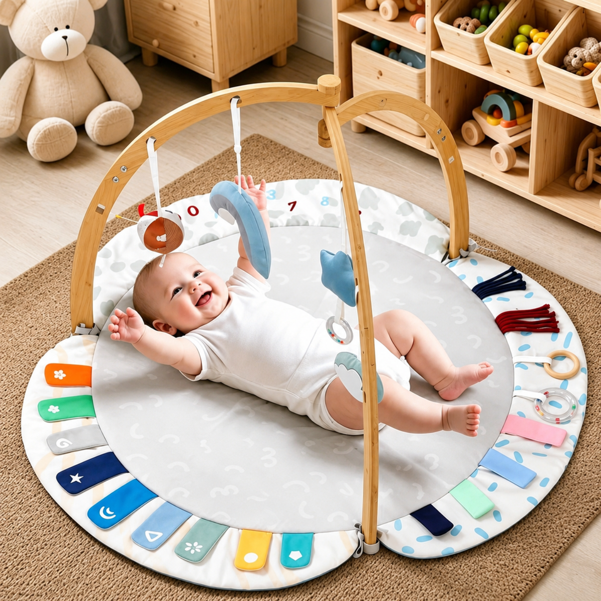 Baby Play Gym and Activity Mat with Hanging Toys and Play Arches